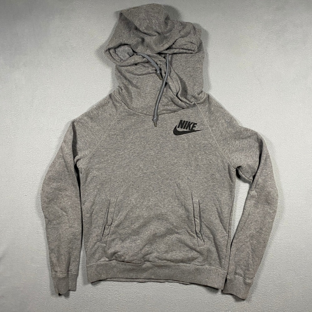 Vintage Nike Hoodie Mens Medium Gray Sportswear Gym Funnel Neck 849005-091
